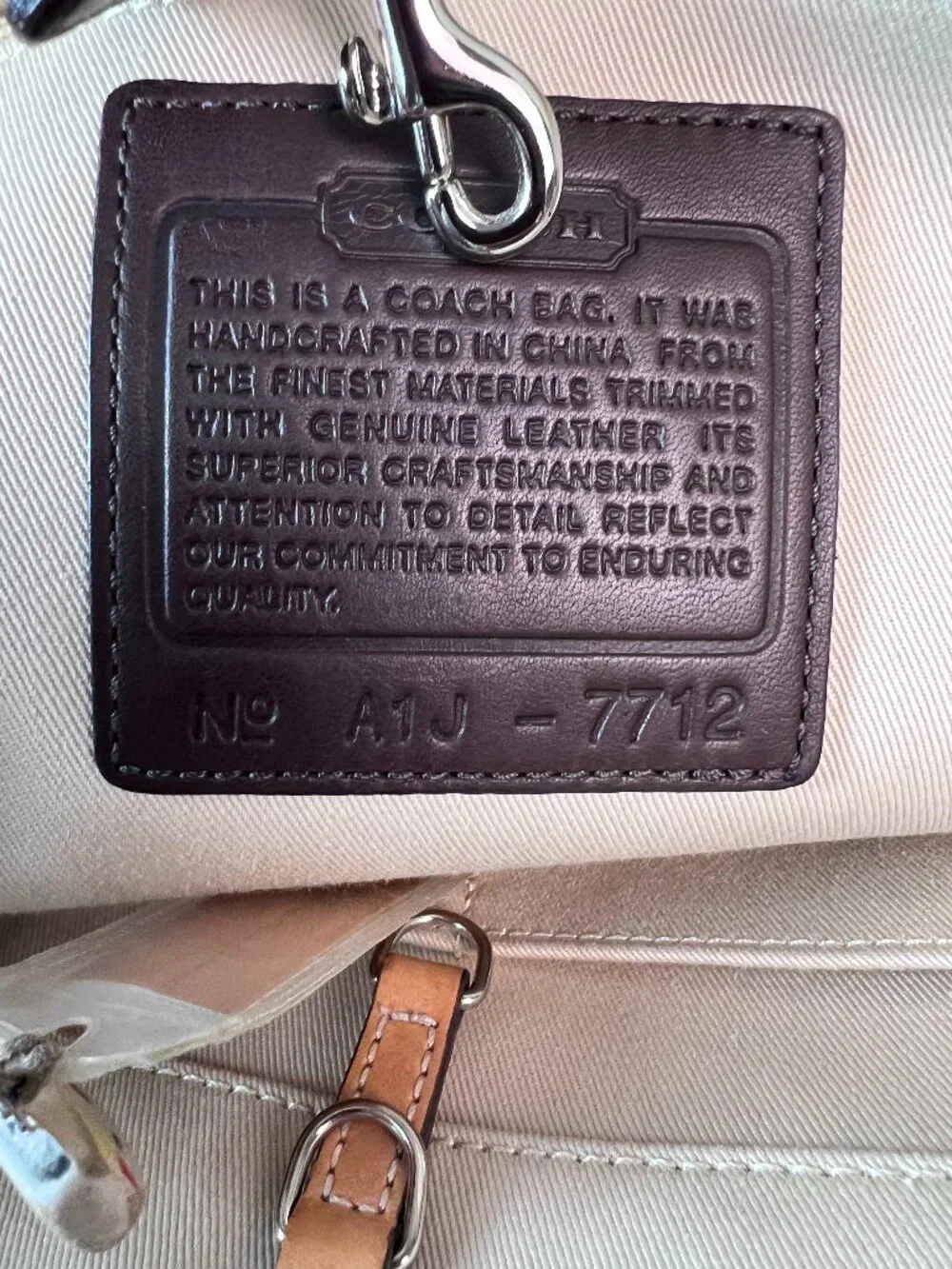 Coach Tote Bag Shoulder Striped Pattern 7712 Women's